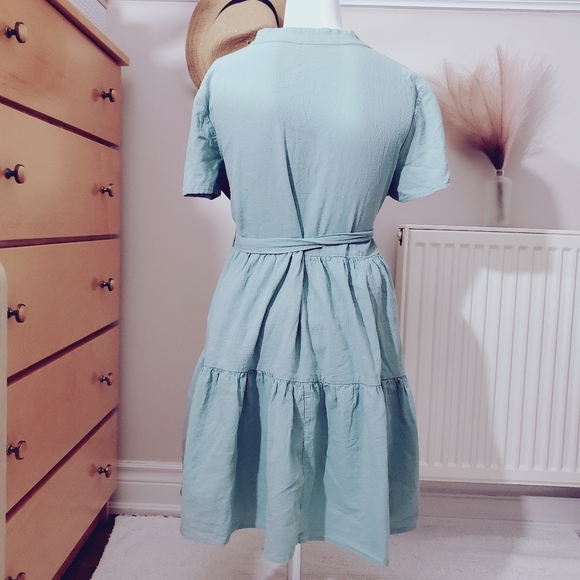 Ditsy Drop Waist flare Dress with waist belt- NWOT- Size small - Picture 2 of 16